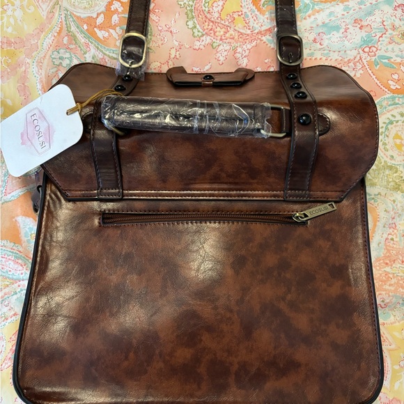 Never used. Adorable vintage looking women’s leather briefcase bag. - Picture 2 of 9